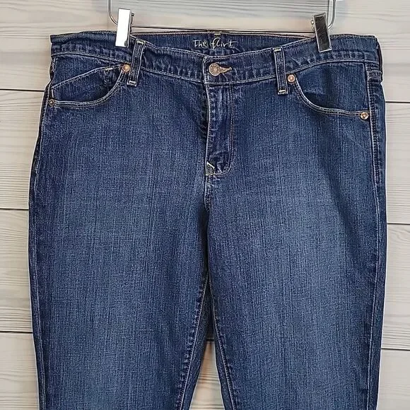 The Flirt by Old Navy boot cut blue denim jeans Women's Size 14L - Picture 3 of 14
